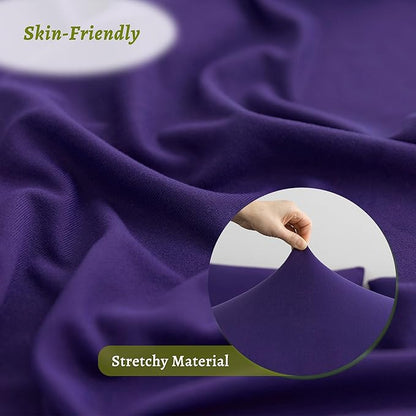 Stretchy Body Pillow Case Cover - Jersey Knit Long Pillowcase for Body Pillow, 1 Pack - Envelope Closure & Skin-Friendly, Soft and Breathable for Sleeping, 20"x54", Purple