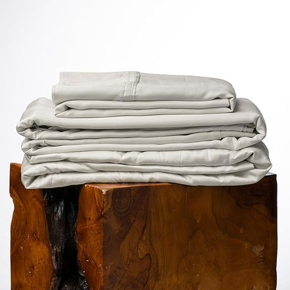 Olive + Crate Tencel Lyocell Eucalyptus California King Sheets - Cooling Tencel Sheets for Hot Sleepers with 18 Inch Deep Pocket Fit - Beige 4-Piece Set