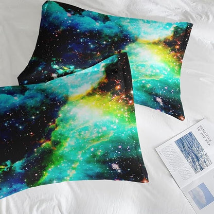 Comforter Set King Size, Outer Space Star Bedding for Kids and Adults, Galaxy Planets Bed Sheet Sets with Fitted Sheet 2 Pillowcases & 2 Shams for Bedroom Bed Decor