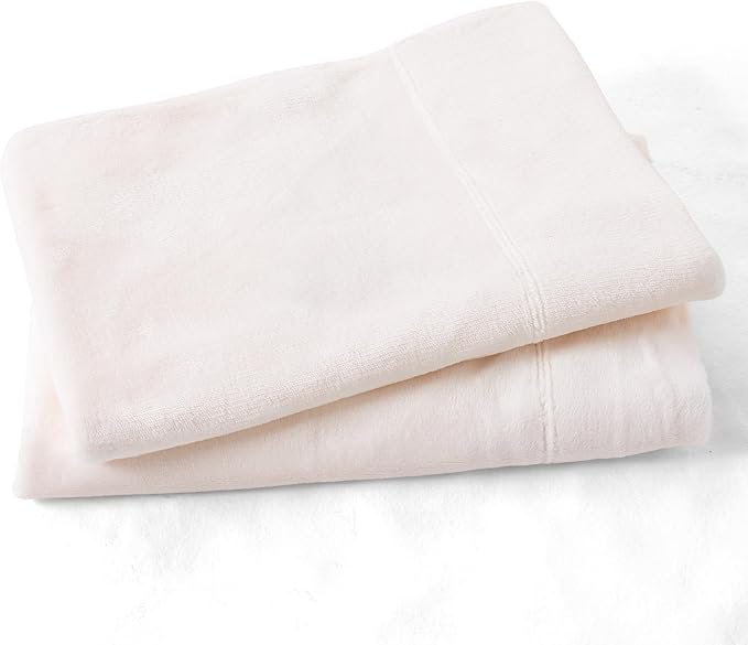 Velvet Pillowcases King Size of 2 Pack, Ultra Soft Breathable King Pillow Cases with Flap Closure for Bed, Luxury Fuzzy Warm Flannel Velvet Pillow Covers, No Insert (King 20x40 in, Light Soft Pink)