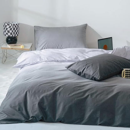 CLOTHKNOW Grey Silver California King Comforter Set Gradient Gray Bedding Comforter Sets Soft Tone Grey Comforter with 2 x Pillow Cases