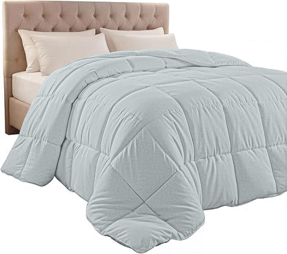 Utopia Bedding Comforter Duvet Insert, Quilted Comforter with Corner Tabs, Box Stitched Down Alternative Comforters King Size (Light Grey)