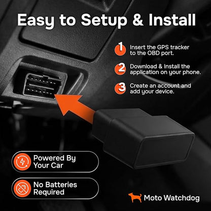 GPS Tracker for Vehicles, No Subscription, No Monthly Fee | Real-Time Location, Mileage Tracking, Speeding Monitoring, Route History, Geofence, Geofence, OBD, for Fleets & Families