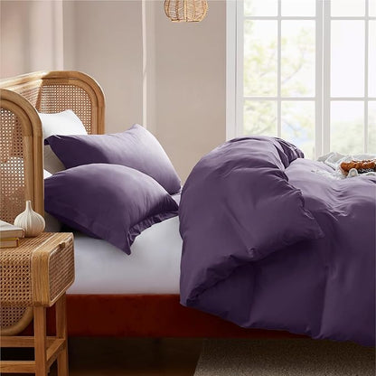 Nestl Purple Duvet Cover King Size - Soft Double Brushed King Duvet Cover Set, 3 Piece, with Button Closure, 1 Duvet Cover 104x90 inches and 2 Pillow Shams