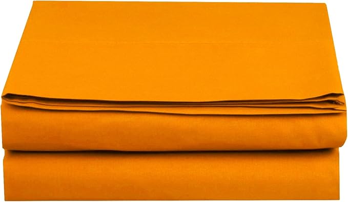 Luxury Flat Sheet on Amazon Elegant Comfort Wrinkle-Free 1500 Premier Hotel Quality 1-Piece Flat Sheet, California King Size, Vibrant Orange