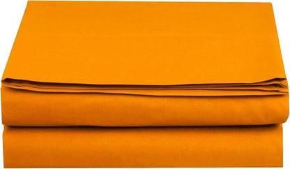 Luxury Flat Sheet on Amazon Elegant Comfort Wrinkle-Free 1500 Premier Hotel Quality 1-Piece Flat Sheet, California King Size, Vibrant Orange