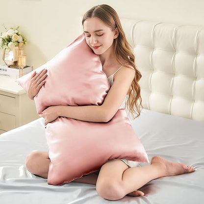 INFIIXSO Mulberry Silk Pillowcase for Hair and Skin, Silk Pillow Cases King Size with Hidden Zipper 20"x40", Extraordinary Smooth and Soft Cooling Pillow Cases for Hot Sleepers(Rose Pink, 1 Pack)