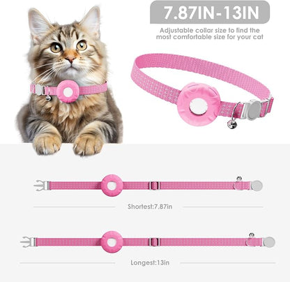GPS Tracker for Cats, Mini GPS Cat Tracker, Smart Pet Activity Tracker, No Monthly Fee, Pet Tracker Compatible with Apple Find My(iOS Only), Anti-Lost, Finder Tag for Vehicles, Pets, Kids, Items, Pink