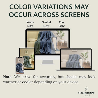 CLOUDSCAPE 100% Cotton Muslin Throw Blanket for Adults - 4 Layer 50x70 Oversized Breathable Gauze Bedding, All Season Spring Gifting, Cozy Lightweight Throw for Sofa, Couch, Home Decor -Ensign Blue