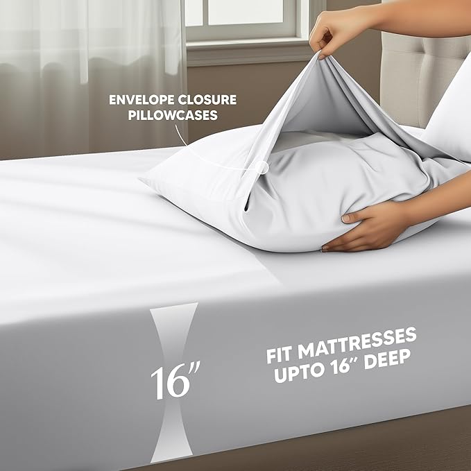 Utopia Bedding California King Sheet Set – 4 Piece Bed Sheets for Cal King Size Bed, Soft and Breathable Microfiber, Includes 1 Fitted Sheet, 1 Flat Sheet and 2 Pillowcases (White)