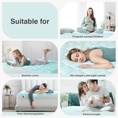 Novilla Cooling Mattress Topper Full Size,Mattress Pad with Deep Pocket for 8-21" Mattress,Soft Mattress Cover for Back Pain Relief,3D+7D Down Alternative Bed Topper for Hot Sleepers