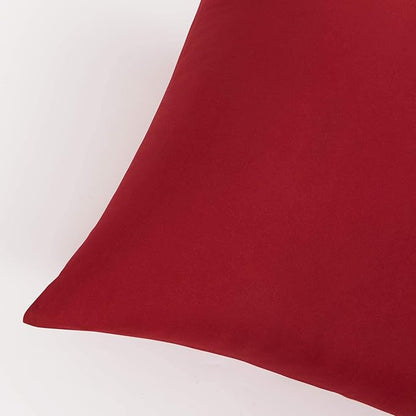 FLXXIE King Pillow Cases Set of 2, Soft Microfiber Pillow Covers with Envelope Closure, Wrinkle, Fade and Stain Resistant Pillowcases, 20x36, Wine Red