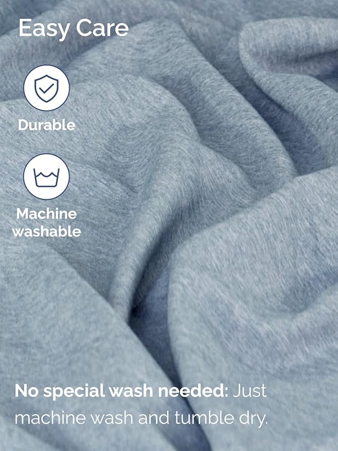 Extra Deep Twin XL Sheet Set - 4 Piece Breathable and Cooling Sheets - Hotel Luxury Bedding for Women, Men, Kids & Teens - Easy Secure Fit - Soft & Wrinkle Free - Extra Deep Pockets - Heathered Blue