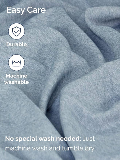 Extra Deep Twin XL Sheet Set - 4 Piece Breathable and Cooling Sheets - Hotel Luxury Bedding for Women, Men, Kids & Teens - Easy Secure Fit - Soft & Wrinkle Free - Extra Deep Pockets - Heathered Blue