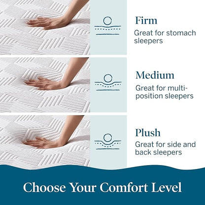 Lucid 10 Inch Memory Foam Mattress - Firm Feel - Infused with Refreshing Bamboo Charcoal and Cooling Gel - Bed in a Box - Temperature Regulating - Pressure Relief - Breathable - Queen Size