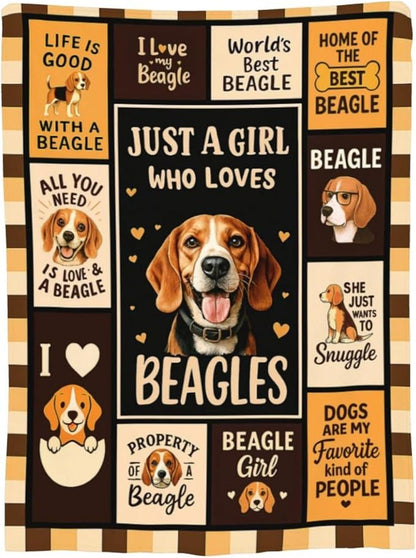 Beagle Blanket Super Soft Warm Fluffy Fleece Flannel Dog Animal Throw Blanket Cozy Fuzzy Plush Stuff Bedding Blankets Gifts for Women Kids Boys Girls Adults 80"X60"