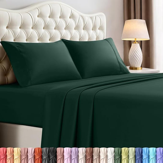 Utopia Bedding California King Sheet Set – 4 Piece Bed Sheets for Cal King Size Bed, Soft and Breathable Microfiber, Includes 1 Fitted Sheet, 1 Flat Sheet and 2 Pillowcases (Emerald)