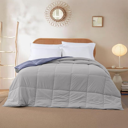 Modern Threads Down Alternative Reversible Comforter Deep Blue/Silver Queen