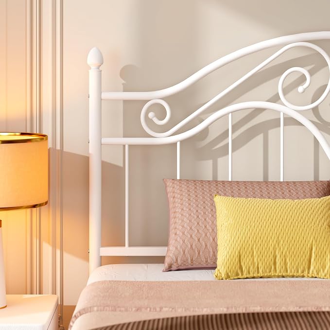 Headboard for Queen Size Bed Frame Vintage Bed Metal Headboard Only | Platform Bed Headboard,Height Adjustable,Sturdy and Stable,Easy Assembly,White