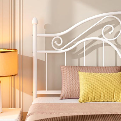 Headboard for Queen Size Bed Frame Vintage Bed Metal Headboard Only | Platform Bed Headboard,Height Adjustable,Sturdy and Stable,Easy Assembly,White