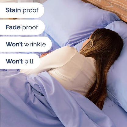 Twin 4 Piece Sheet Set - Comfy Breathable & Cooling - Ultra Soft Hotel Luxury Bedding Set w/ 8-16 Inch Deep Pockets - 1 Flat & 1 Fitted Sheet & 2 Pillowcases - Wrinkle Free and Easy Care - Lavender