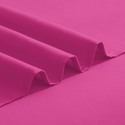 Elegant Comfort Luxurious 1500 Premium Hotel Quality Microfiber Three Line Embroidered Softest 4-Piece Bed Sheet Set, Wrinkle and Fade Resistant, Full, Hot Pink