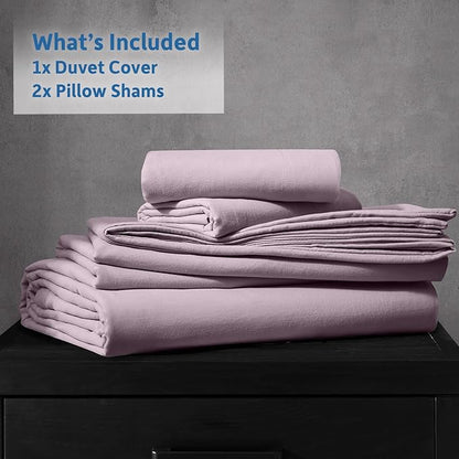Nestl Twin Duvet Cover Set - Soft Prewashed Dusty Purple Duvet Cover Twin/Twin XL, 2 Piece, with Zipper Closure, 1 Duvet Cover 68x90 inches and 1 Pillow Sham