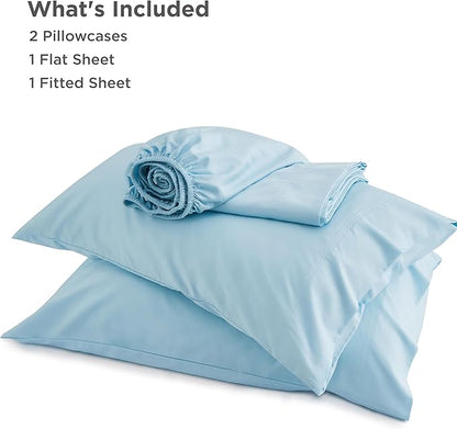 Bedsure California King Sheet Sets, Cooling Sheets, Rayon Derived from Bamboo, PureWoven, Breathable & Soft, Deep Pocket Up to 16 Inches, Hotel Luxury Silky Bedding for Hot Sleepers, Aqua