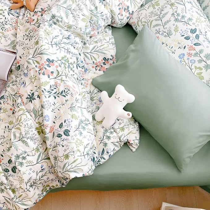 HighBuy Vintage Botanical Comforter Set Full Size Set Floral Bedding Set with Comforter Lightweight Bed Comforter Full for College Girl 3 Pieces Boho Comforter Sets