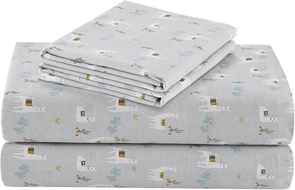Comfort Spaces 100% Cotton Sheets Queen, Breathable, Naturally Cool Cotton Sheets, Soft Cotton Bed Sheets with 14" Elastic Pocket Fits up to 16" Mattress, All Seasons Sheet Set, Lama Multi 4 Piece
