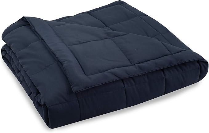 Serta Air Dry Down Alternative Bedding Blanket, Cooling and Breathable Performance Fabric, Twin, Indigo