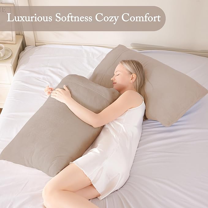 Velvet Queen Pillowcases Standard Size of 2 Pack, Ultra Soft Breathable Pillow Cases with Flap Closure for Bed, Luxury Fuzzy Warm Flannel Velvet Pillow Covers, No Insert (Queen 20x30, Taupe)