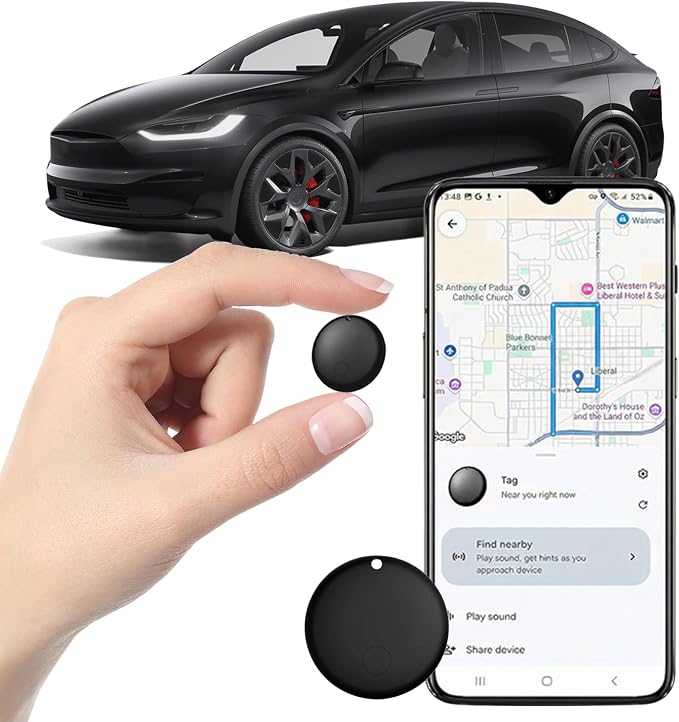 GPS Tracker for Vehicles - No Subscription Tracker Device for Vehicles, No Monthly Fee & SIM Card for Car Tracker Device Hidden for Android and iPhone, IP68 Waterproof, Safe & Durable, Small