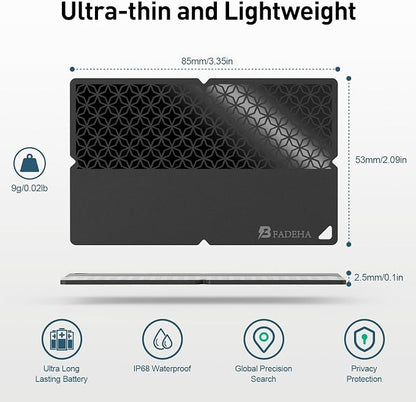 2026 Apple MFi Certified Wallet Tracker Smart Card for Find My iPhone Ultra Thin Air Tracker Tag for Travel, 5 Years+ Staying Power, IP69 Waterproof, Key Finder & Item Locator for Keys, Bags, Passport