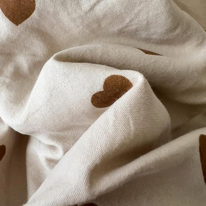 Nayoroom Brown Heart Duvet Cover King Size Vintage Hearts Printed on Taupe Duvet Cover Kids Girls 3 Pieces Soft Microfiber Farmhouse Bedding Set with Zipper Closure