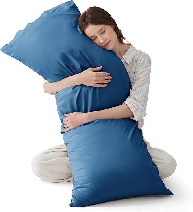Bedsure Body Pillow Cover - Teal Long Cooling Pillow Cases, PureWoven 100% Rayon Derived from Bamboo, Cool Body Pillowcase with Envelope Closure for Women, Men, 1 Pack, 20x54 Inches
