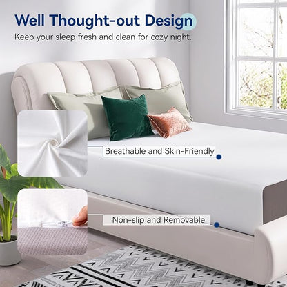 Amazon Basics Breathable Memory Foam Mattress, Soft Plush Feel, 12 Inch, Full, White/Grey