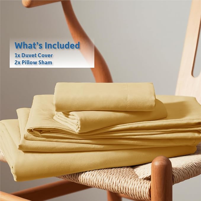 Nestl Camel Gold Duvet Cover King Size - Soft Double Brushed King Duvet Cover Set, 3 Piece, with Button Closure, 1 Duvet Cover 104x90 inches and 2 Pillow Shams