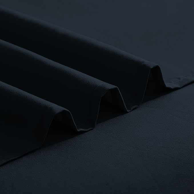 Elegant Comfort Luxurious 1500 Premium Hotel Quality Microfiber Three Line Embroidered Softest 4-Piece Bed Sheet Set, Wrinkle and Fade Resistant, Twin/Twin XL, Black