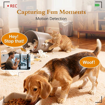 Yakry Automatic Dog Feeder with Camera - 8L/33 Cups Smart Dog Feeder | 5GHz/2.4GHz WiFi App Control for Small/Medium Dogs & Cats, 1080P HD Night Vision 2-Way Audio, Timed Dry Food Dispenser Indoor