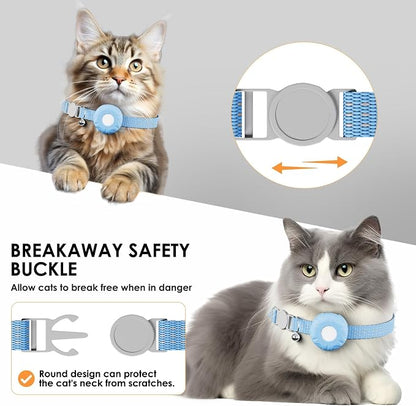 GPS Tracker for Cats-No Monthly Fee Cat Tracker,Compatible with Apple Find My App (Only iOS), Waterproof Pet Tracker,Real-Time Cat Trackers Collar for Pets,Kids,Luggage | 367-Day Battery Life|(Blue)