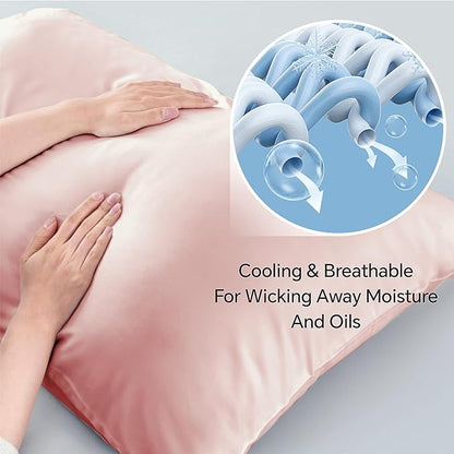 BEDELITE Pillow Cases Queen Size Set of 2, Rayon Derived from Bamboo, Cooling Pillow Cases for Hot Sleepers & Night Sweats, Breathable and Silky Soft Envelope Pillowcases(Coral, 20"x30")