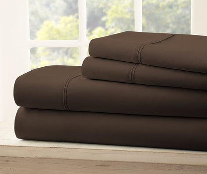 Top Split Flex Head King Size Sheet Set - Egyptian Quality Ultra-Soft Bed Sheets - Double Brushed - Deep Pockets- Easy Fit - 4 Piece Set- Fade Resistant