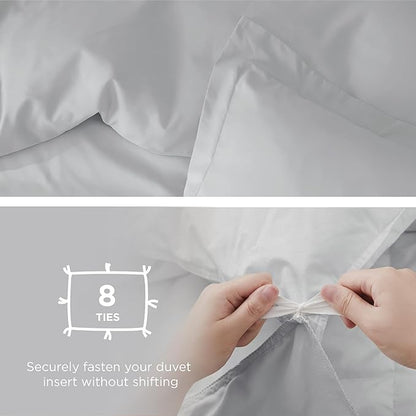 Bedsure Duvet Cover Twin/Twin XL Size - Soft Double Brushed Bedding Set for Kids & Adults, Zipper Closure, 2 Pieces, Includes 1 Duvet Cover (68"x90") & 1 Pillow Sham, NO Comforter, Silver Grey