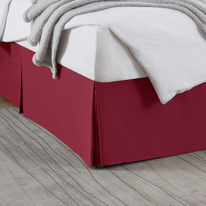 Nestl Red Heaven Twin XL Bed Skirt - Twin XL Size Bed Skirt 14 Inch Drop - Brushed Microfiber Bed Skirts - Hotel Quality Pleated Bed Skirt - Shrinkage & Fade Resistant