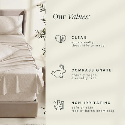 Hearth & Harbor Bed Sheets, Luxury Soft 6 Piece Bed Sheet Set Extra Deep Pocket Fitted Sheets Fits Mattress up to 21", Double Brushed Bedding Sheets & Pillowcases,