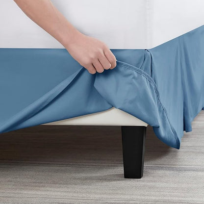 Nestl Blue Heaven Twin XL Bed Skirt - Twin XL Size Bed Skirt 14 Inch Drop - Brushed Microfiber Bed Skirts - Hotel Quality Pleated Bed Skirt - Shrinkage & Fade Resistant