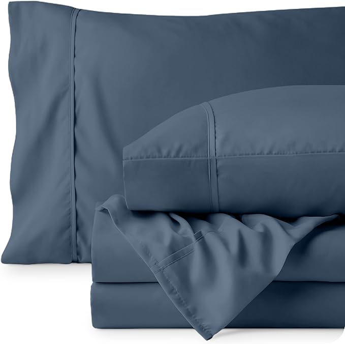 Bare Home Twin XL Sheet Set - 1800 Ultra-Soft Microfiber Twin Extra Long Bed Sheets - Double Brushed - Deep Pockets - Easy Fit - 3 Piece Set - Bedding Sheets & Pillowcases (Twin XL, Bering Sea)