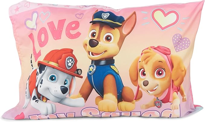 Paw Patrol Skye We're A Team 4 Piece Toddler Bedding Set - Includes Comforter, Sheet Set - Fitted + Top Sheet + Reversible Pillow Case for Girls Bed, Pink