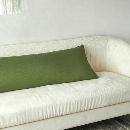 Simple&Opulence Body Pillow Cover 20" x 54",100% Pure Linen, Ultra Soft and Breathable, Body Pillowcase with Envelope Closure for Adults (Olive Green)